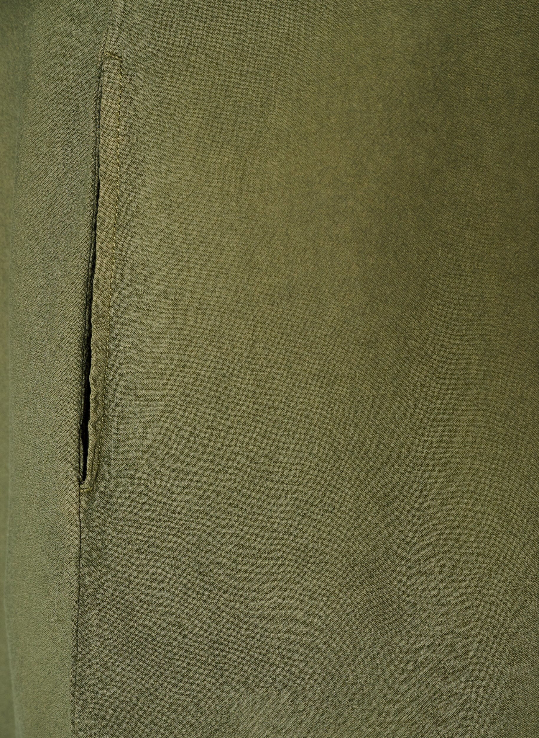 ZizziBomullskjole med korte ermer og lommer, Gr&oslash;nn, Packshot image number 3
