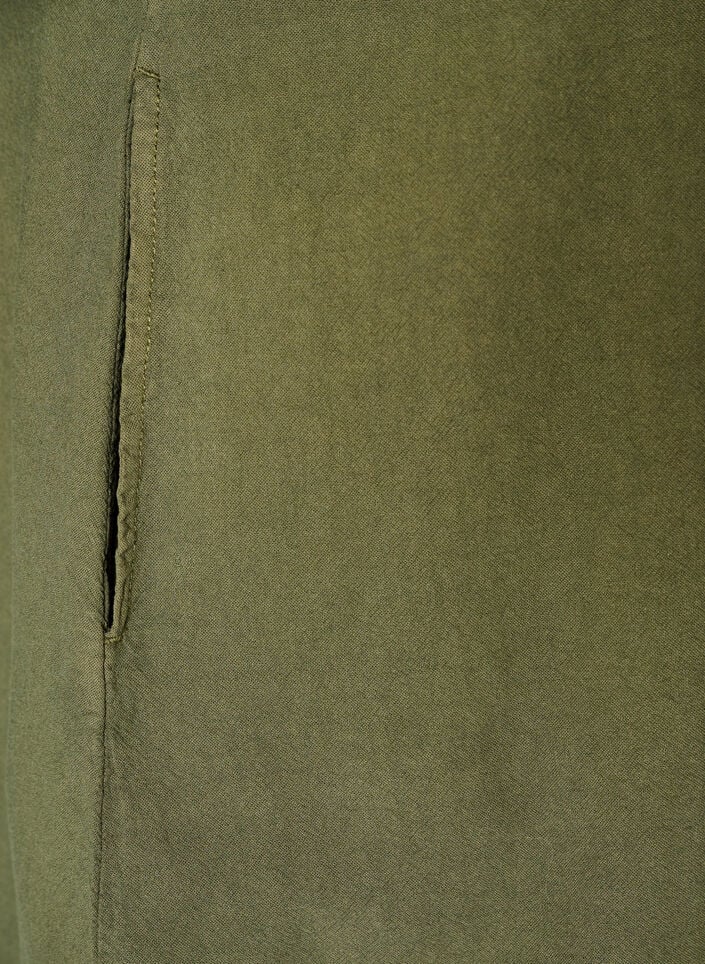 Bomullskjole med korte ermer og lommer, Gr&oslash;nn, Packshot image number 3