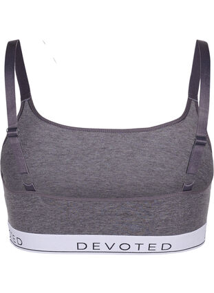 Myk BH med tekstprint, Medium Grey Melange, Packshot image number 1