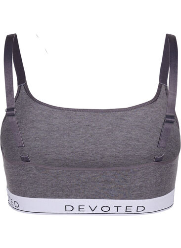 Myk BH med tekstprint, Medium Grey Melange, Packshot image number 1