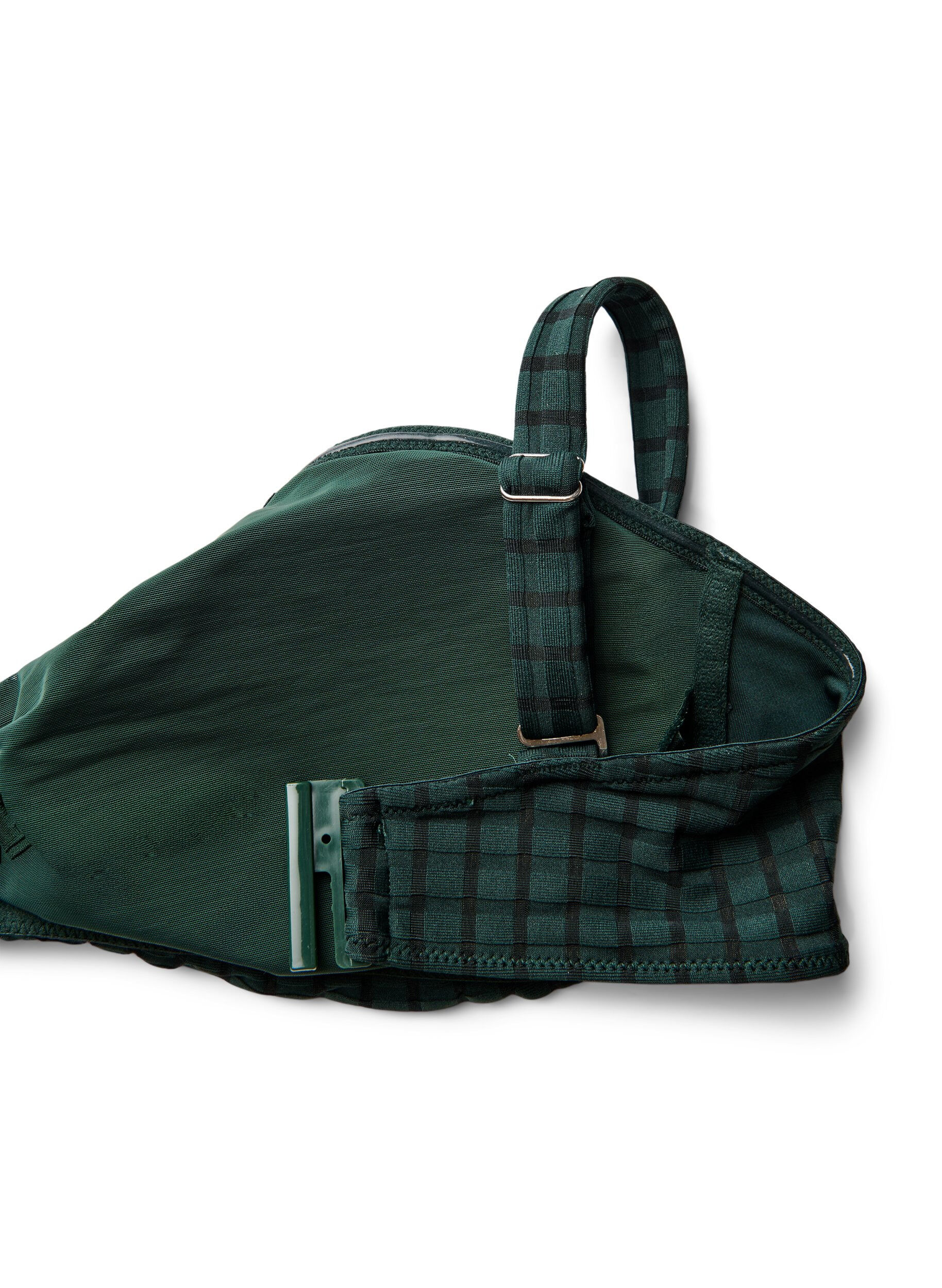 Zizzi Rutete bikinioverdel med avtagbare stropper, Gr&oslash;nn, Packshot image number 3