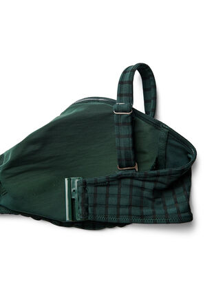 Zizzi Rutete bikinioverdel med avtagbare stropper, Grønn, Packshot image number 3