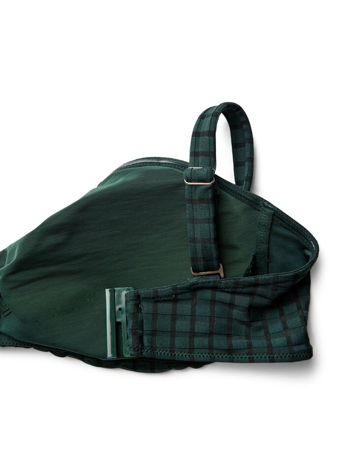 Rutete bikinioverdel med avtagbare stropper, Grønn, Packshot image number 3