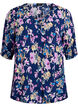 Kortermet viskosebluse, Blå, Packshot image number 0