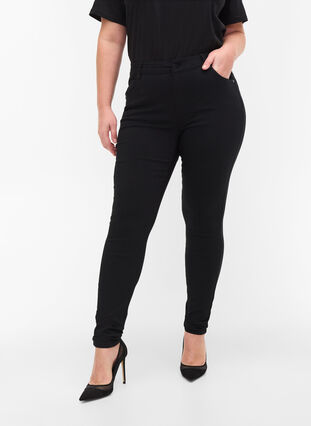 Slim fit bukser med lommer, Black, Model image number 4