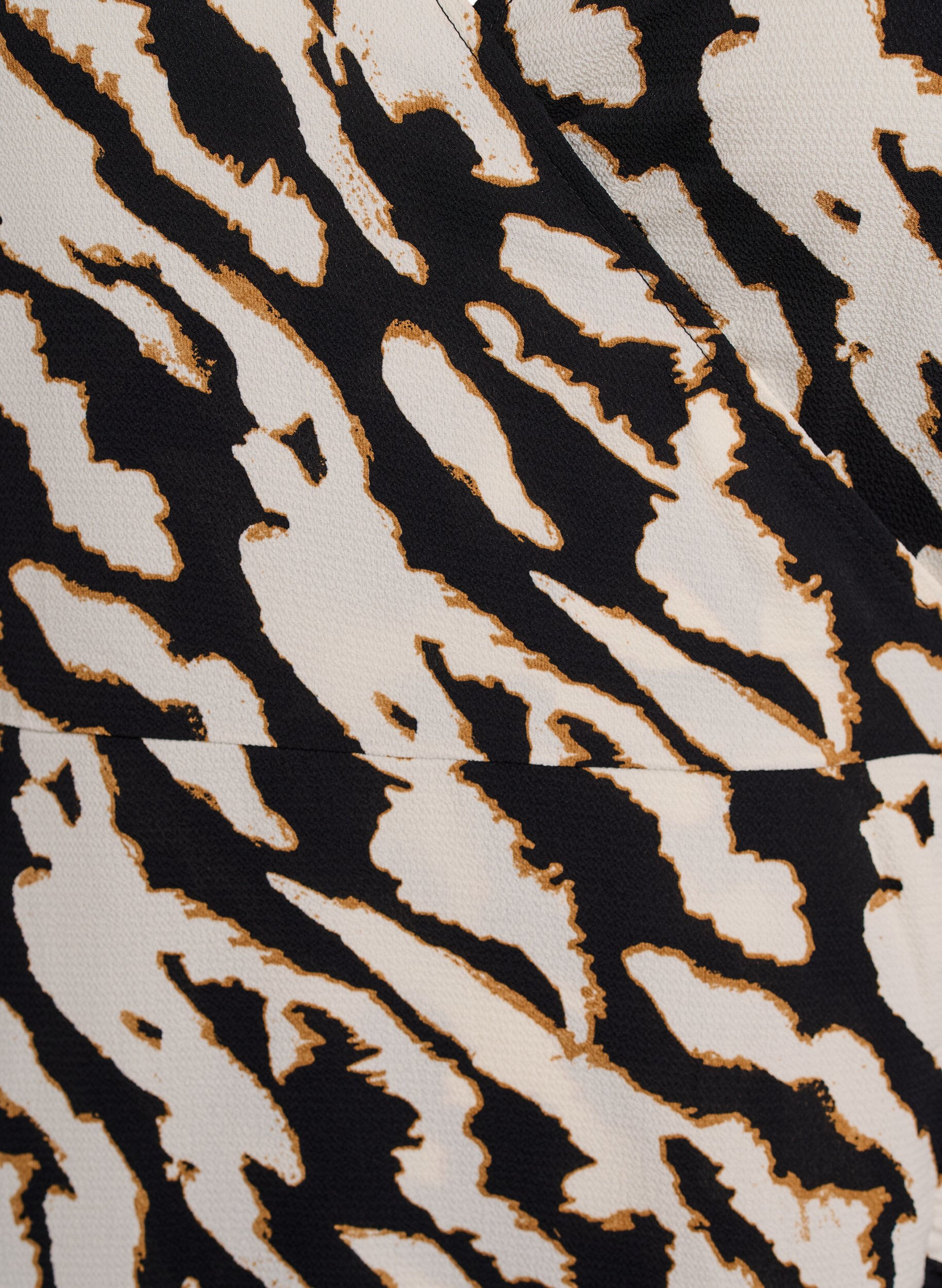 Zizzi Omslagskjole med trykk og korte ermer, Svart, Packshot image number 2