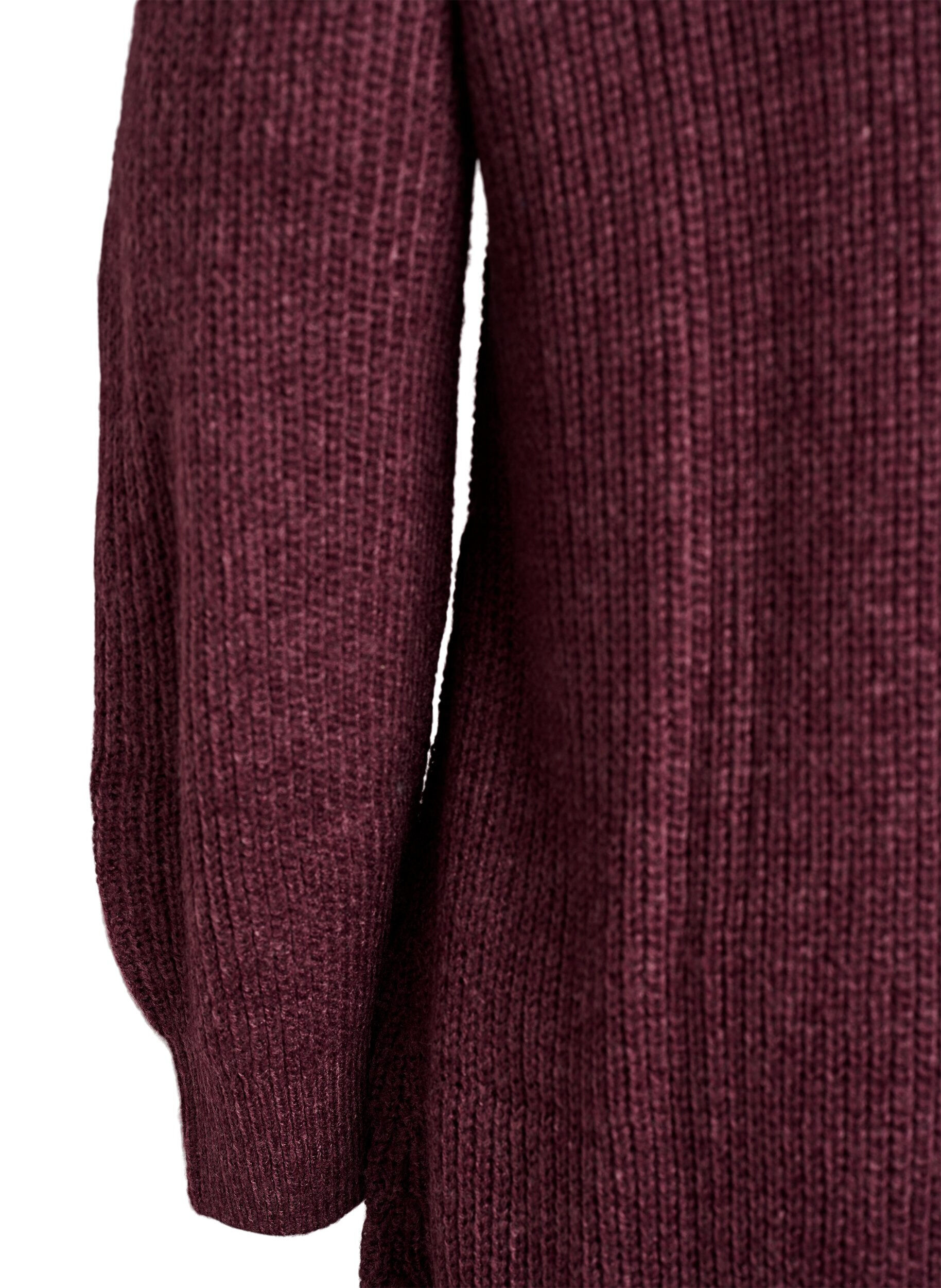 Zizzi FLASH - Kort strikket kjole med h&oslash;y hals, R&oslash;d, Packshot image number 3