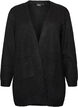 Lang cardigan med lommer, Svart, Packshot image number 0