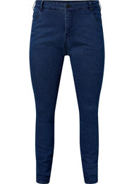 Ekstra slim Sanna jeans med normal høyde på livet, Dark blue