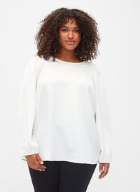 Langermet bluse med rund hals, Snow White, Model