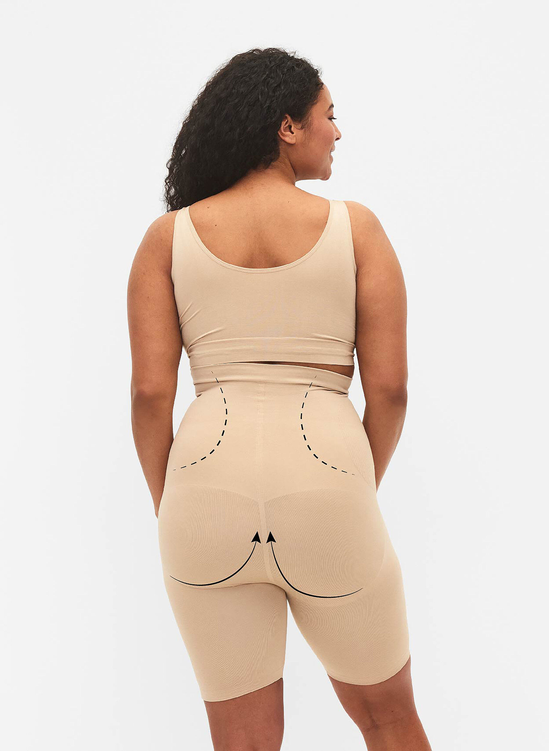 ZizziShapewear shorts med h&oslash;yt liv, Beige, Model image number 2