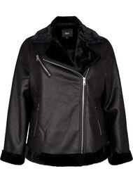 Pilotjakke i skinnimitasjon, Black