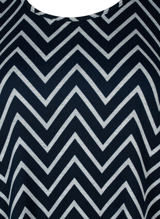 Mønstret bluse med lange ermer, Navy B. Zig Zag, Packshot image number 2