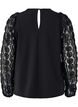 Bluse med 3D-blomster, Black, Packshot image number 1