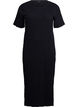 Maxikjole i jersey med korte ermer, Svart, Packshot image number 0