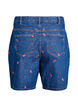 Dongerishorts med broderte jordb&aelig;r, Bl&aring;, Packshot image number 1