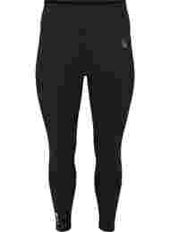 Cropped treningstights med lomme og refleks, Black