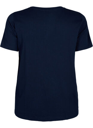 T-skjorte i bomull med tekst, Navy B. Orlando, Packshot image number 1