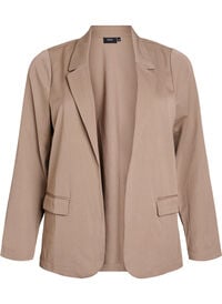 Åpen blazer med lommer, Brun Åpen blazer med lommer