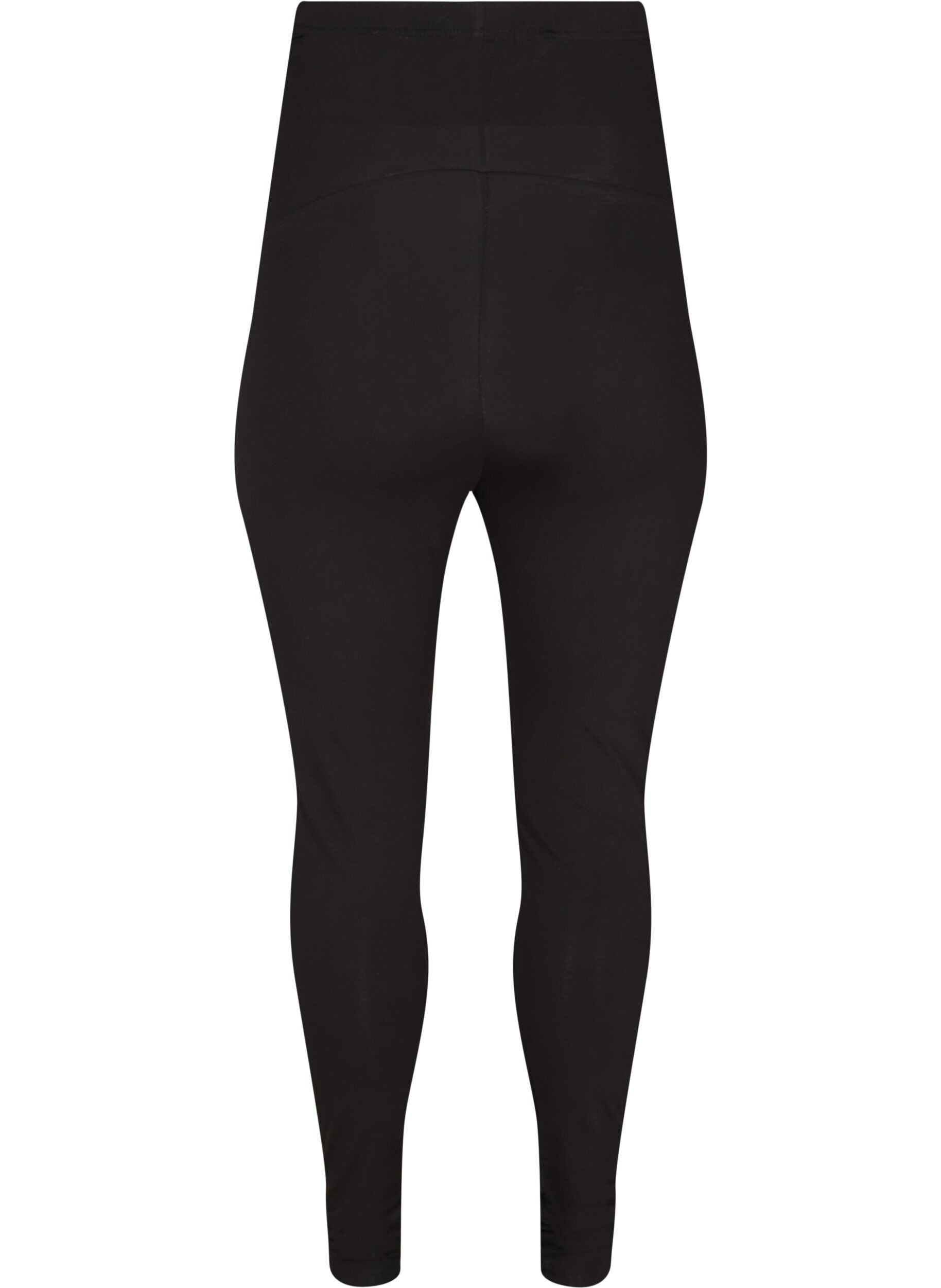 ZizziLeggings til gravide i bomull, Black, Packshot image number 1