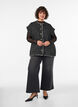 Rutete vest med dekorative knapper, Svart, Model image number 1