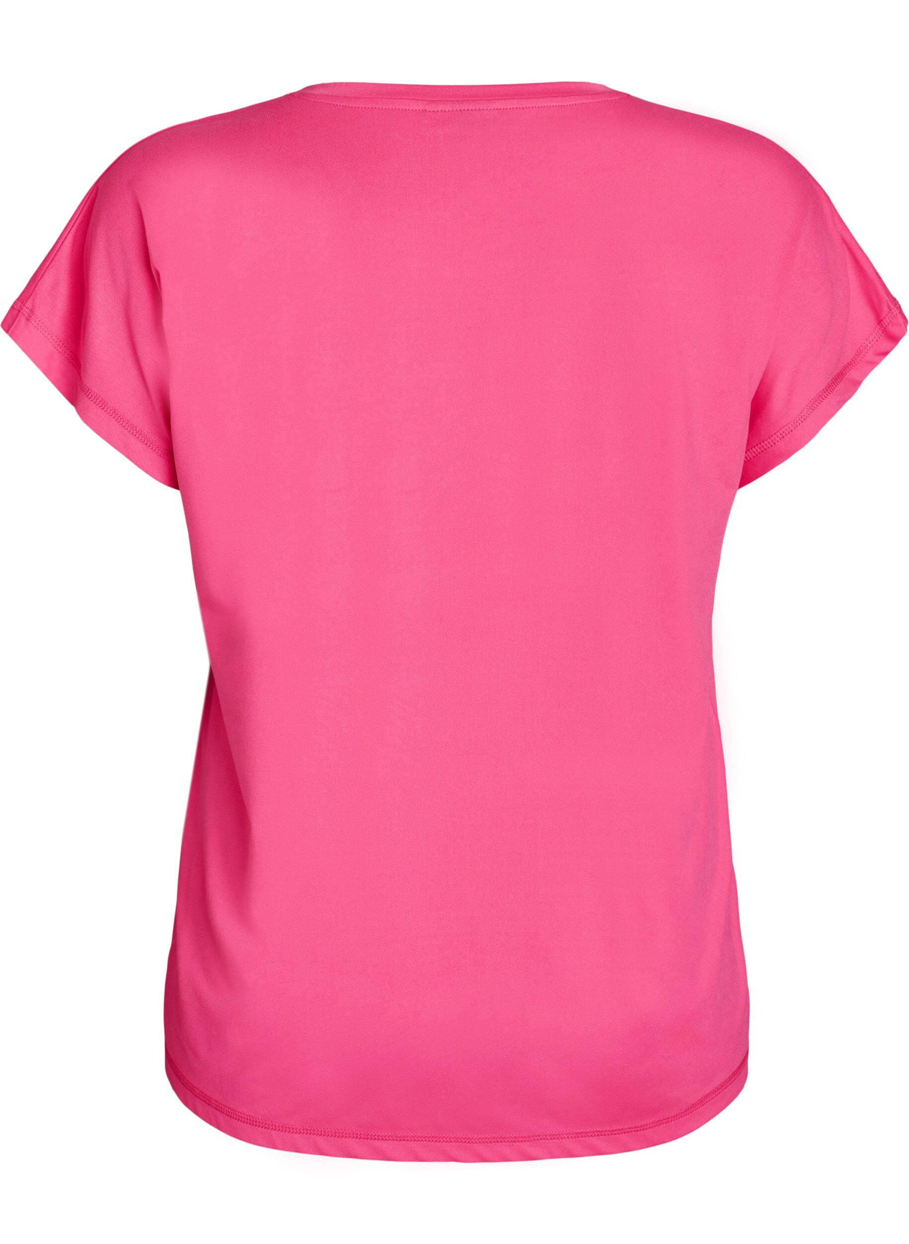 ZizziEnsfarget trenings-T-skjorte, Rosa, Packshot image number 1
