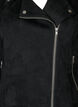 Bikerjakke i imitert semsket skinn, Black, Packshot image number 2