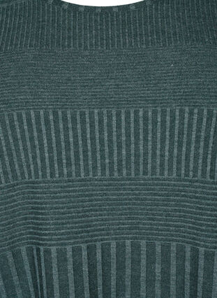 Bluse med 3/4-ermer og stripemønster, Scarab Melange, Packshot image number 2