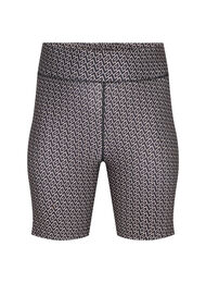 Mønstret treningsshorts, Black w. Text Print