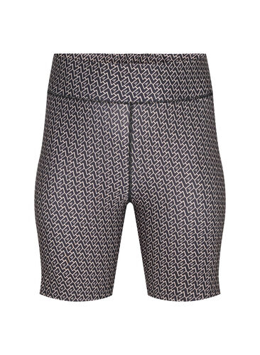 Mønstret treningsshorts, Black w. Text Print, Packshot image number 0