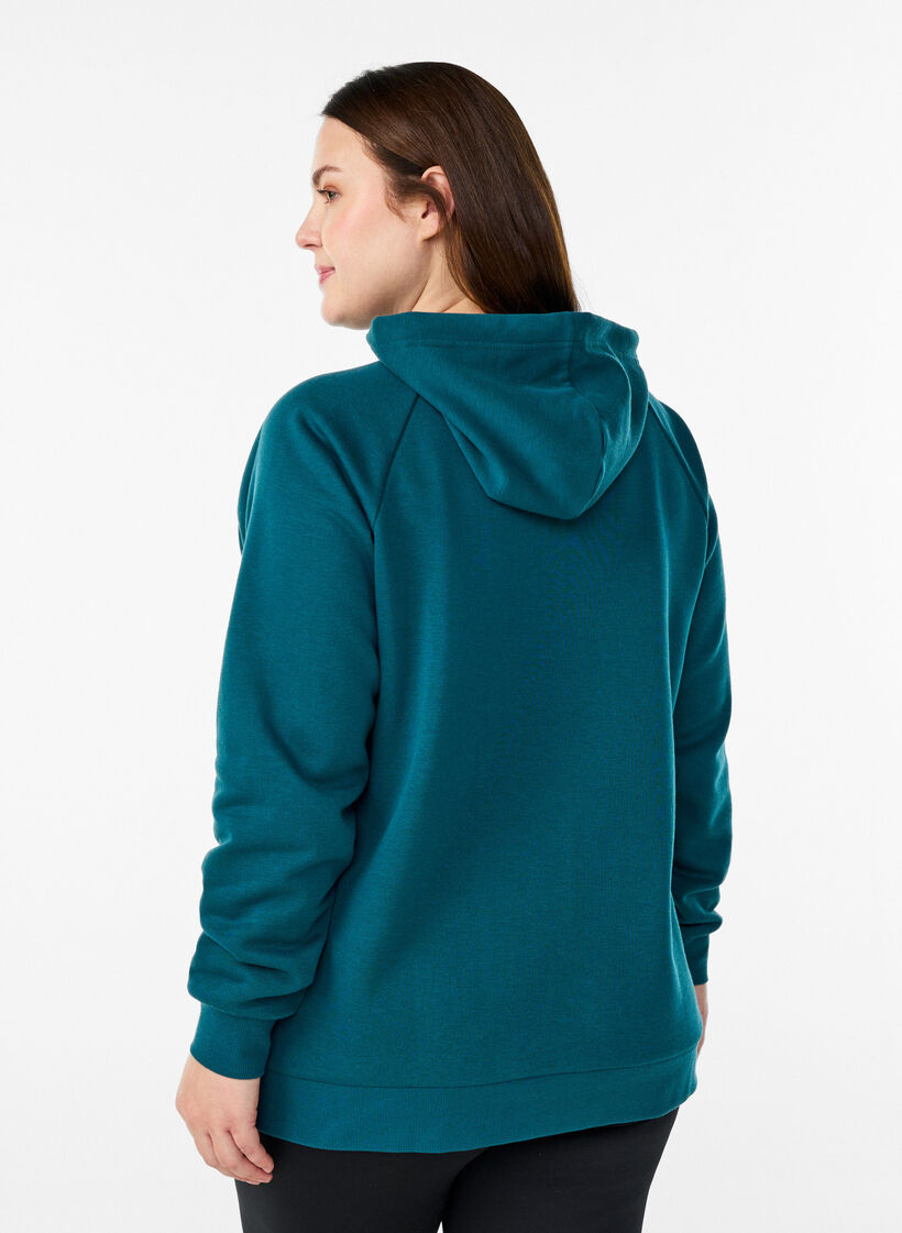 Hettegenser med brodert motiv foran, Gr&oslash;nn, Model image number 2