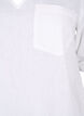 Kortermet tunika i bomullsblanding med lin, Bright White, Packshot image number 2