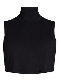 Cropped jersey-topp med høy hals, Svart Cropped jersey-topp med høy hals