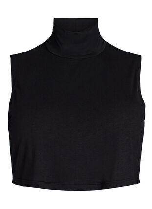 Zizzi Cropped jersey-topp med høy hals, Svart, Packshot image number 0