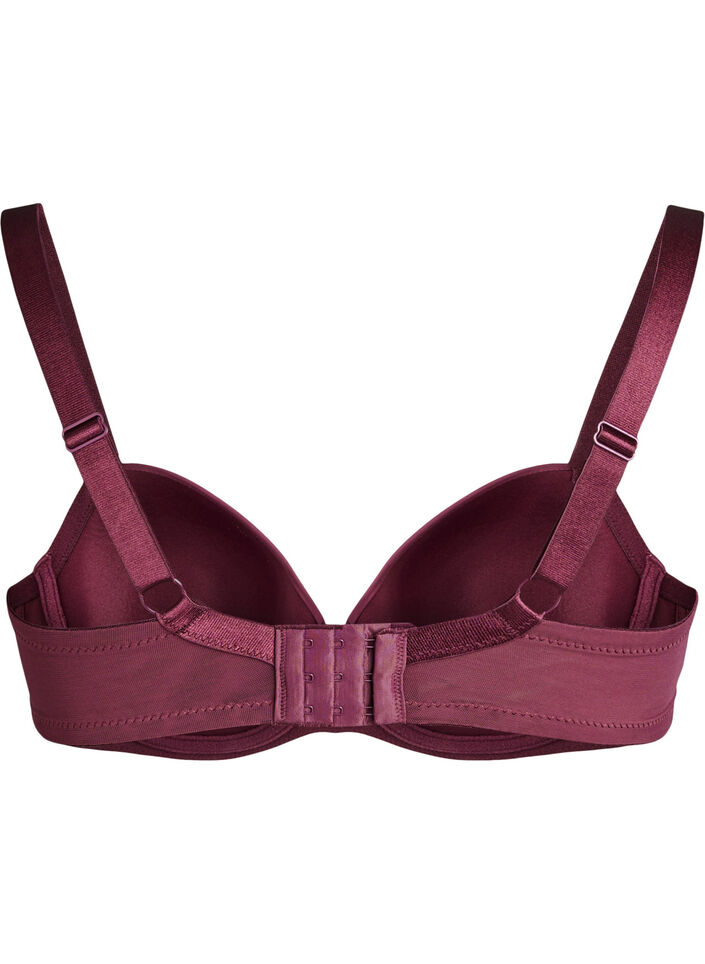 Formpresset BH med blonder og draperte detaljer, Rød Formpresset BH med blonder og draperte detaljer, Rød, Packshot