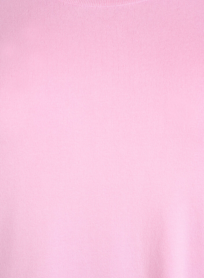 Kortermet strikkebluse i viskose, Rosa, Packshot image number 2
