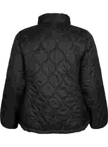 Quiltet jakke med glidelås og lommer, Black, Packshot image number 1