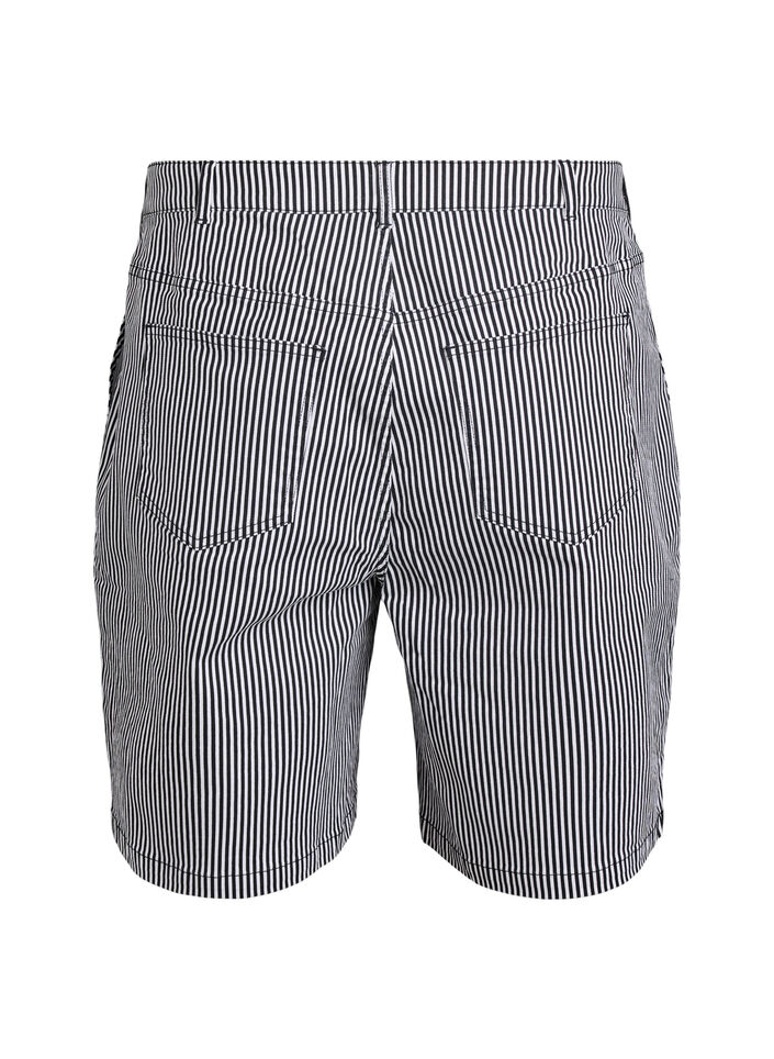 Stripete Bermudashorts med høy midje, Svart, Packshot image number 1