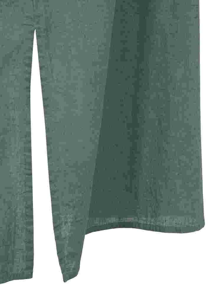 Lang skjortekjole med korte ermer, Balsam Green, Packshot image number 3