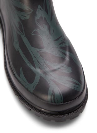 Korte gummistøvler med bred passform og print, B. Teal Flower AOP, Packshot image number 4