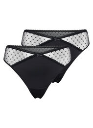 g-streng med mesh, 2 stk., Black