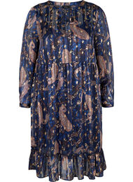 Langermet kjole med mønster og A-form, Paisley Foil