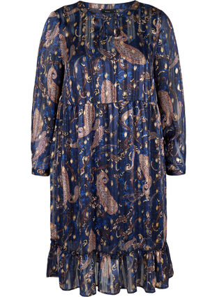 Langermet kjole med mønster og A-form, Paisley Foil, Packshot image number 0