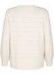 Strikket bluse med rund hals og hulmønster, Birch Mel., Packshot image number 1
