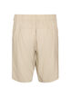 Bermudashorts med h&oslash;y midje i lin og viskose, Beige, Packshot image number 1