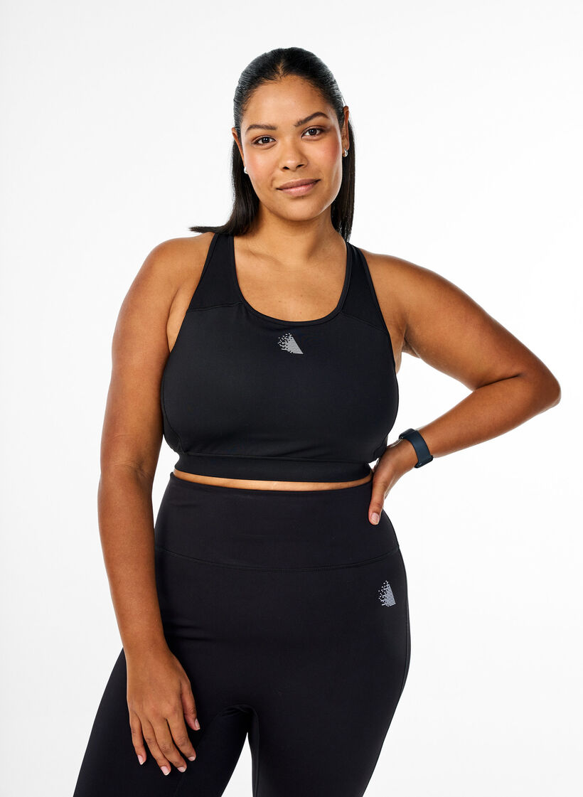 Sports-BH med frontlomme, Black, Model