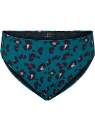 Bikinibukse med høyt liv, Teal Leopard