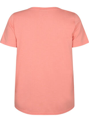 Kortermet T-skjorte med V-hals, Bright Coral, Packshot image number 1