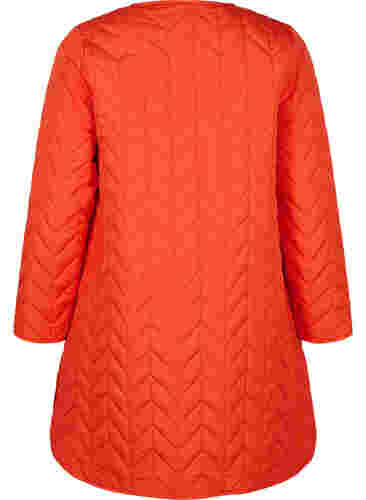 Quiltet jakke med knapper, Tangerine Tango, Packshot image number 1