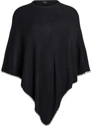 Finstrikket poncho, Svart